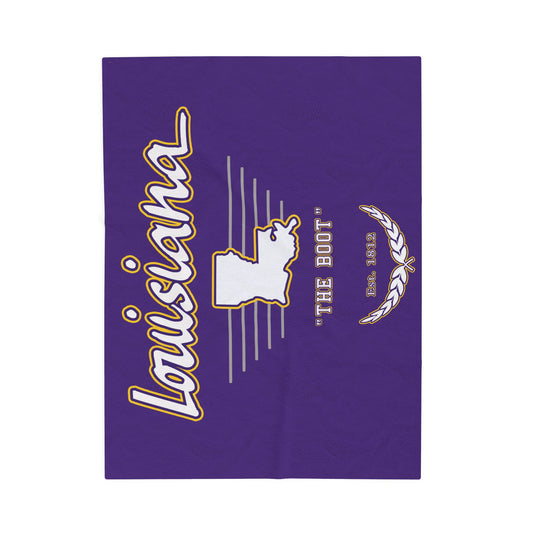 "The Boot" Est. 1812 Plush Blanket - Purple