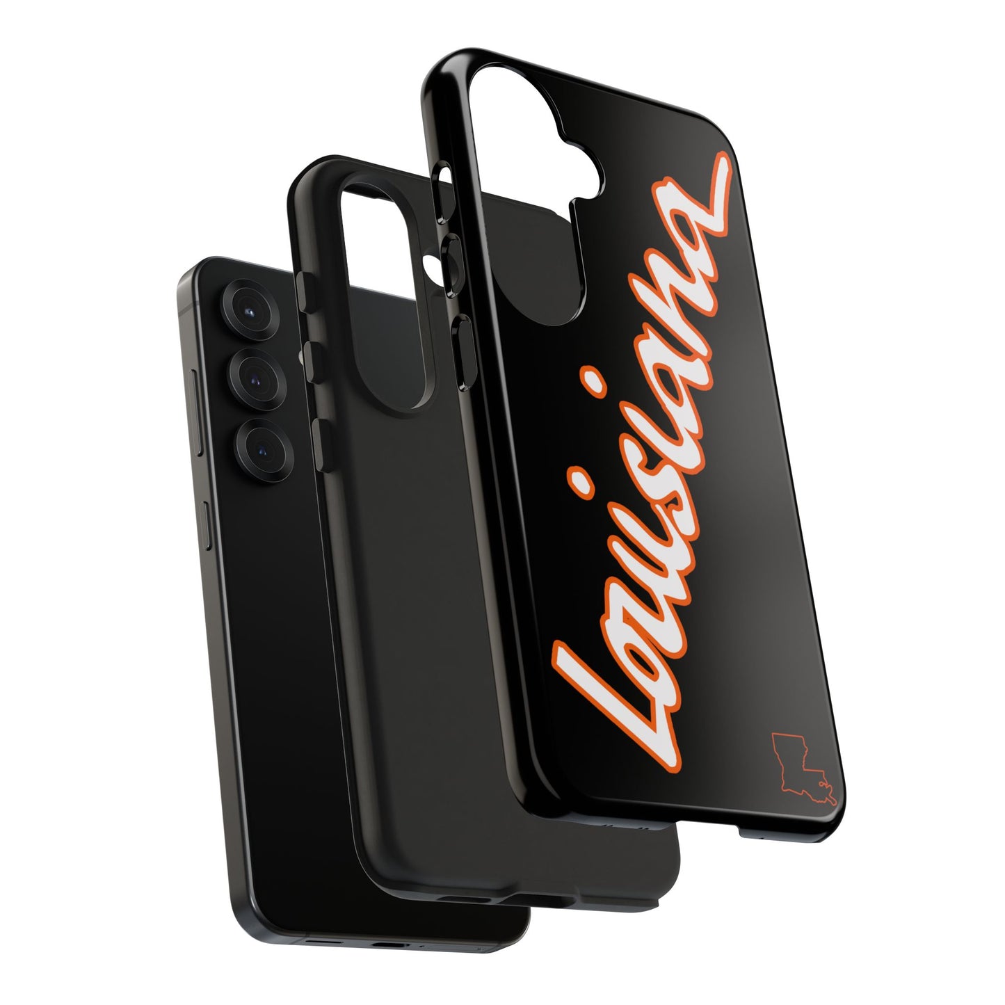 "Louisiana" Black/Orange 2 Piece Phone Case
