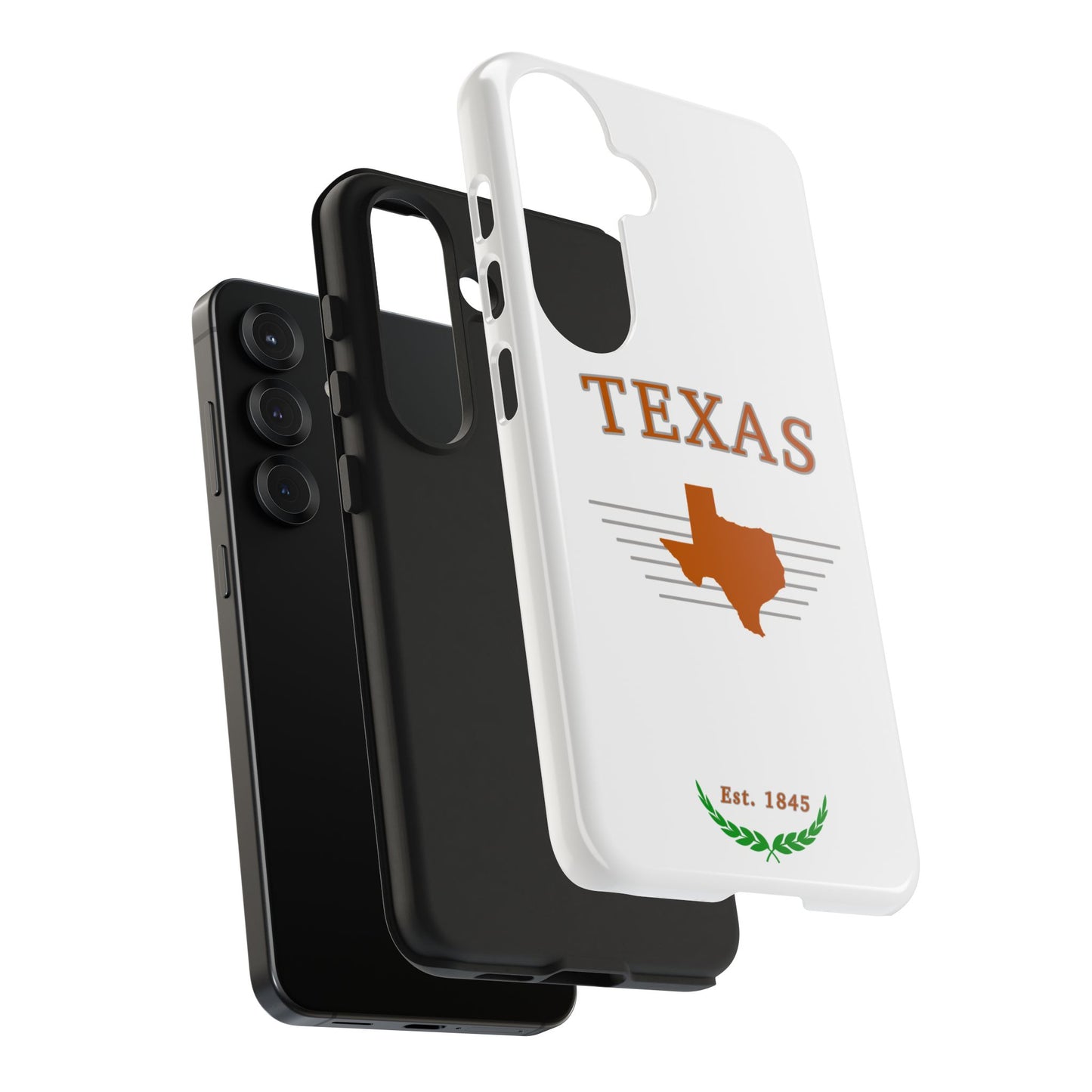 "Texas" Est. 1845 2 Piece Phone Case - White