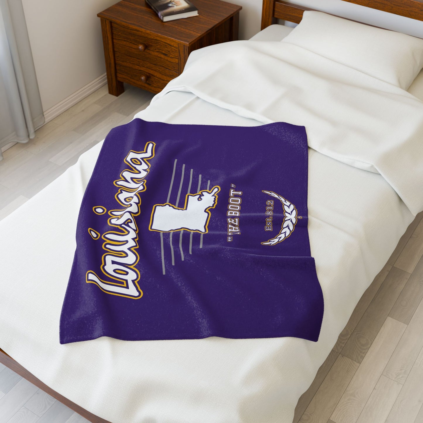 "The Boot" Est. 1812 Plush Blanket - Purple