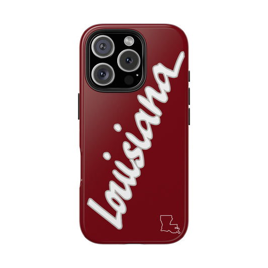 "Louisiana" Maroon/Grey 2 Piece Phone Case