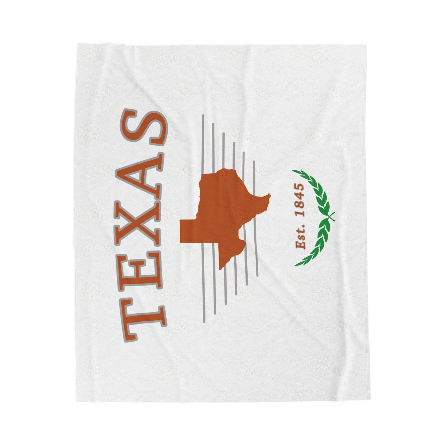 “Texas” Est.1845 Plush Blanket - White