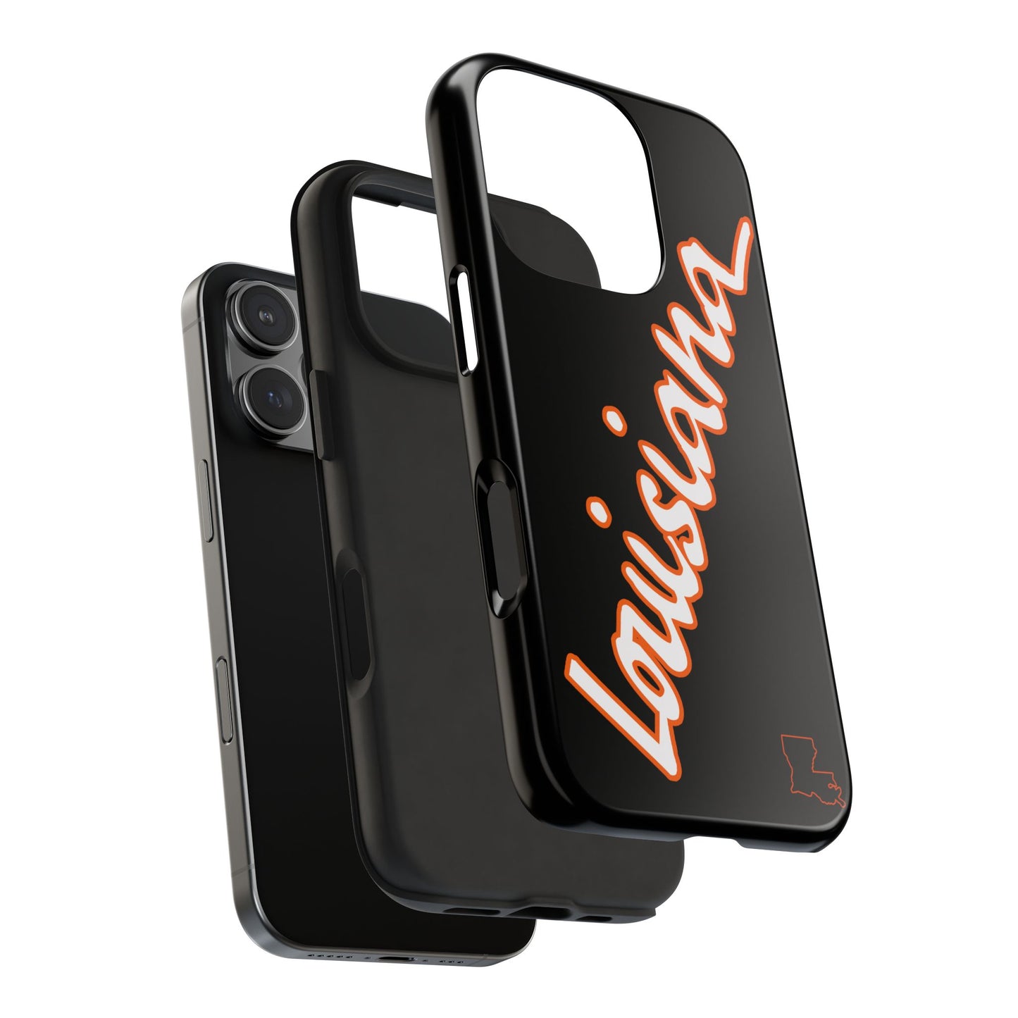 "Louisiana" Black/Orange 2 Piece Phone Case