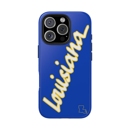 "Louisiana" Blue/Gold 2 Piece Phone Case