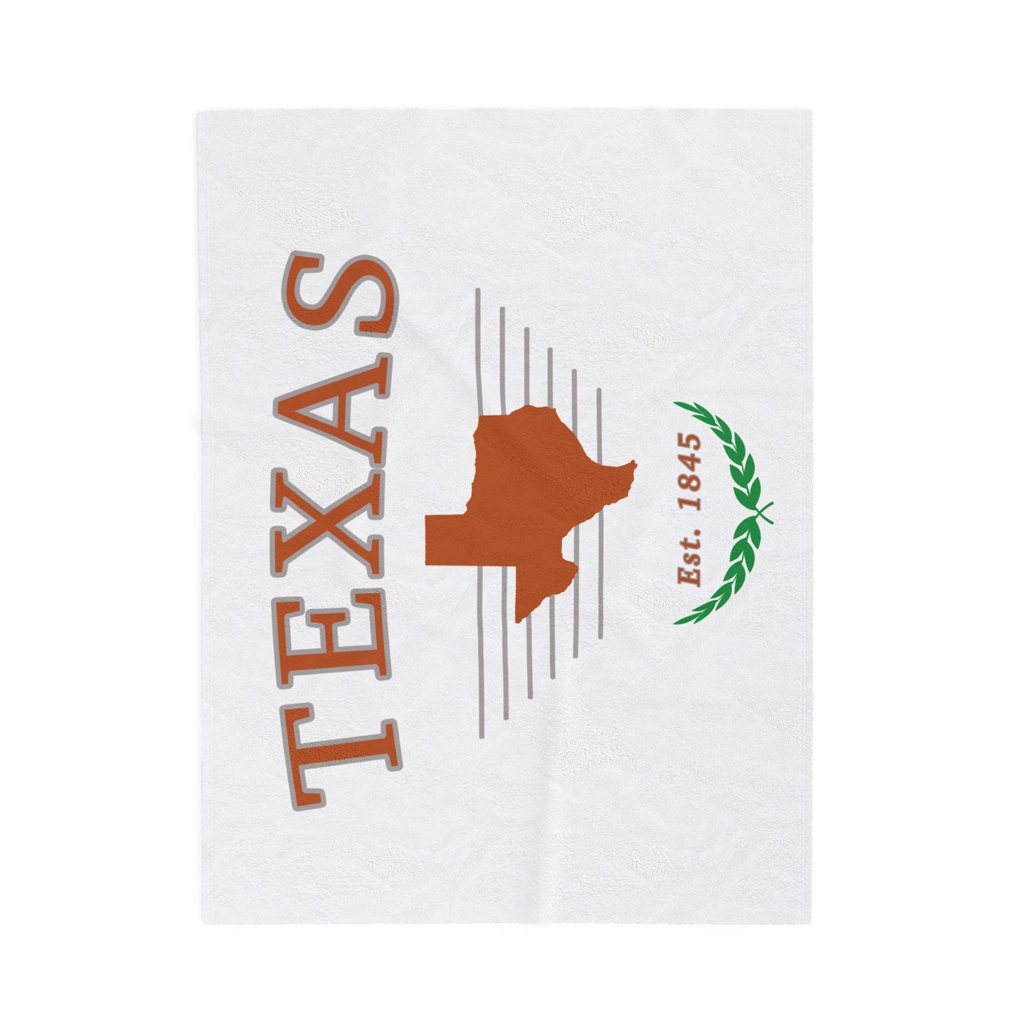 “Texas” Est.1845 Plush Blanket - White