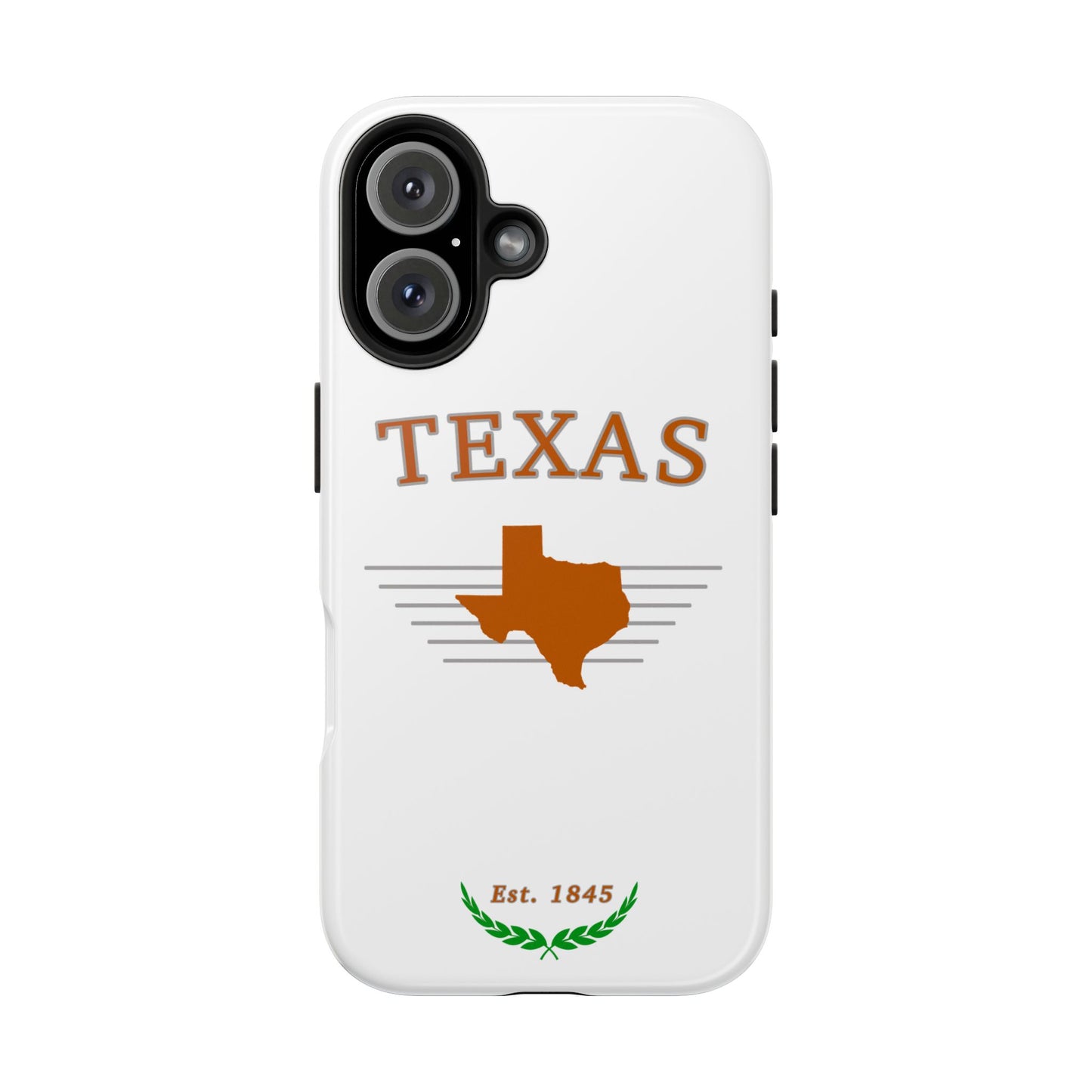 "Texas" Est. 1845 2 Piece Phone Case - White