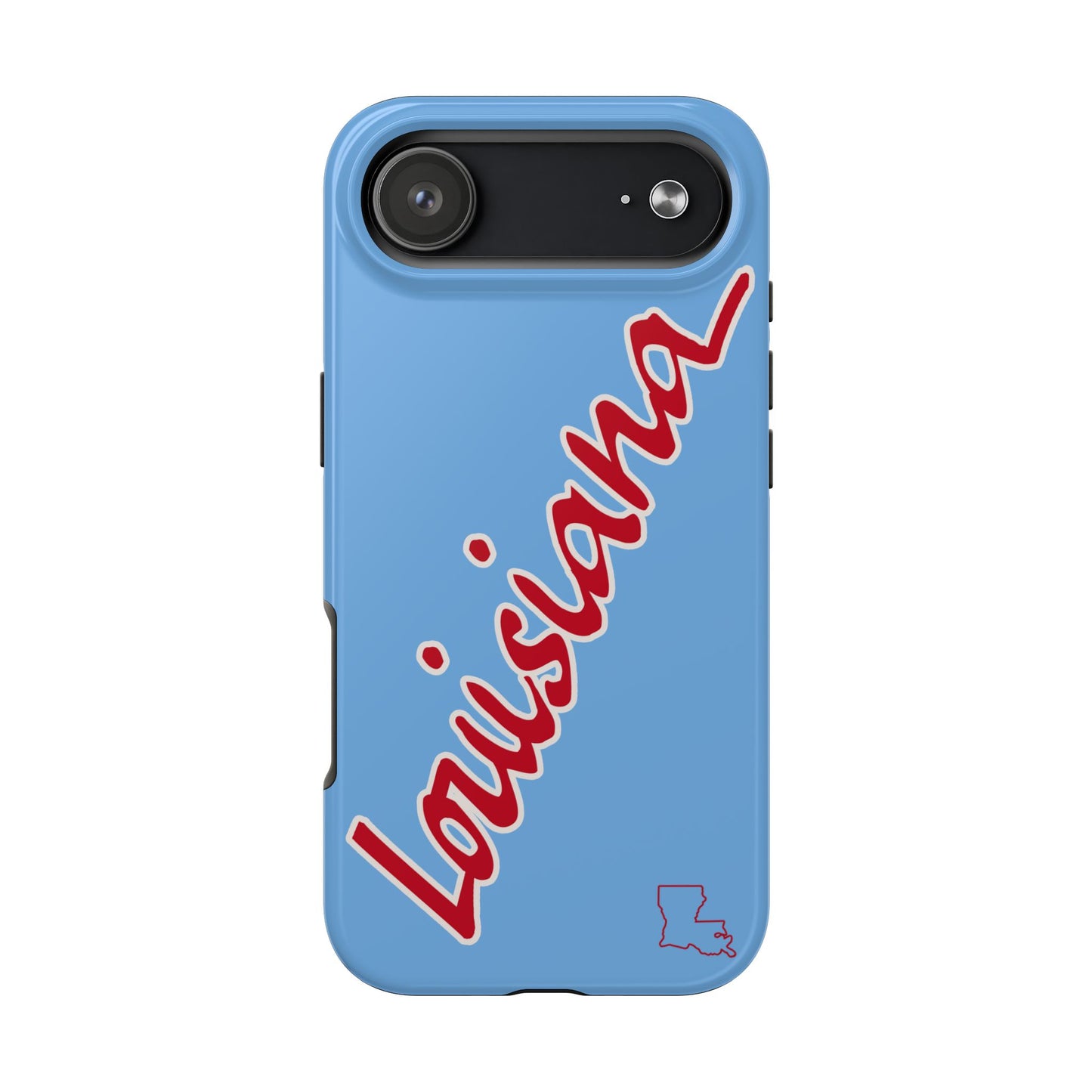 "Louisiana" Powder Blue/Red 2 Piece Phone Case