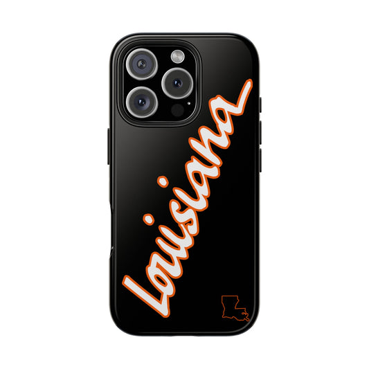 "Louisiana" Black/Orange 2 Piece Phone Case