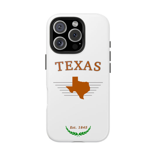 "Texas" Est. 1845 2 Piece Phone Case - White