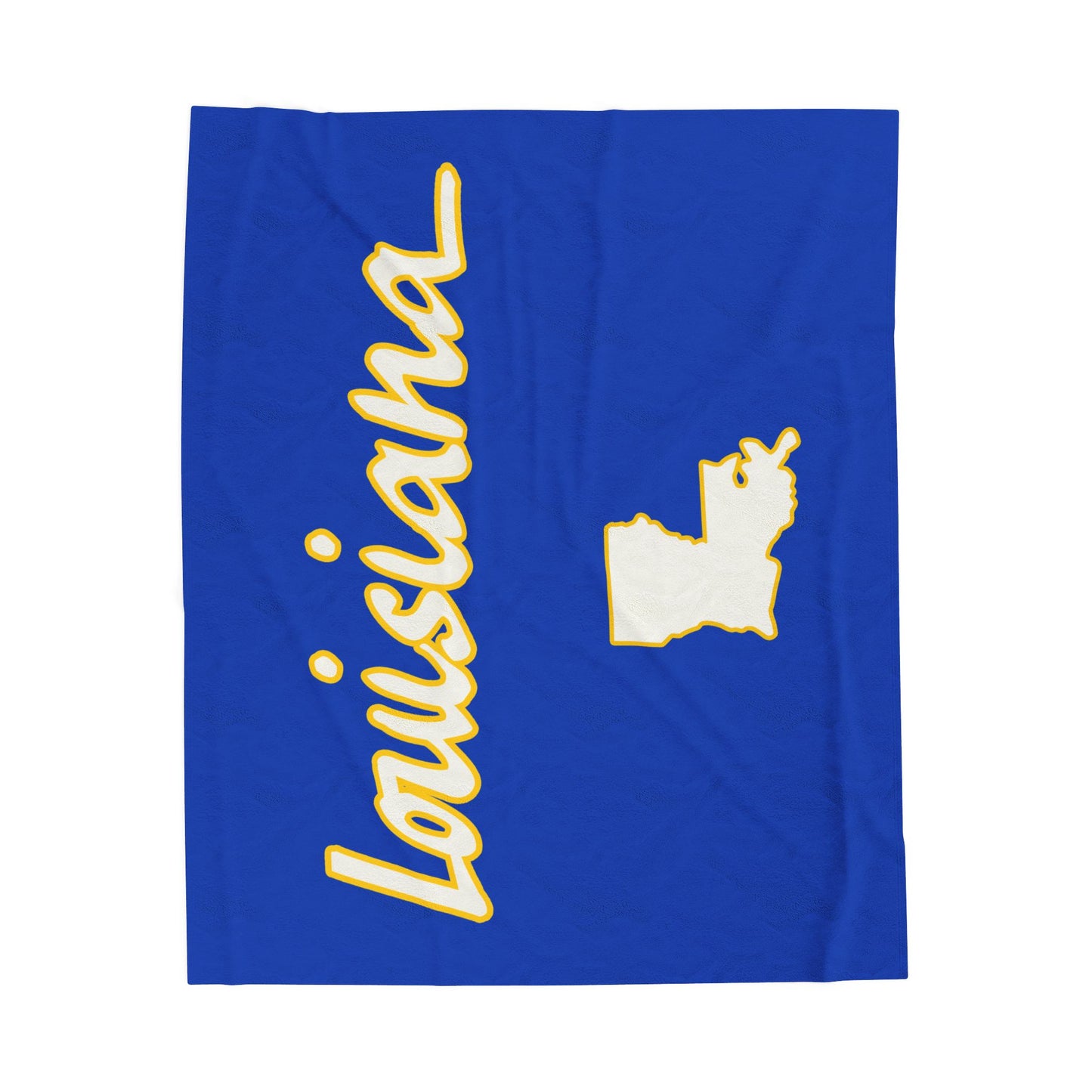 Louisiana Plush Blanket-Blue/Gold