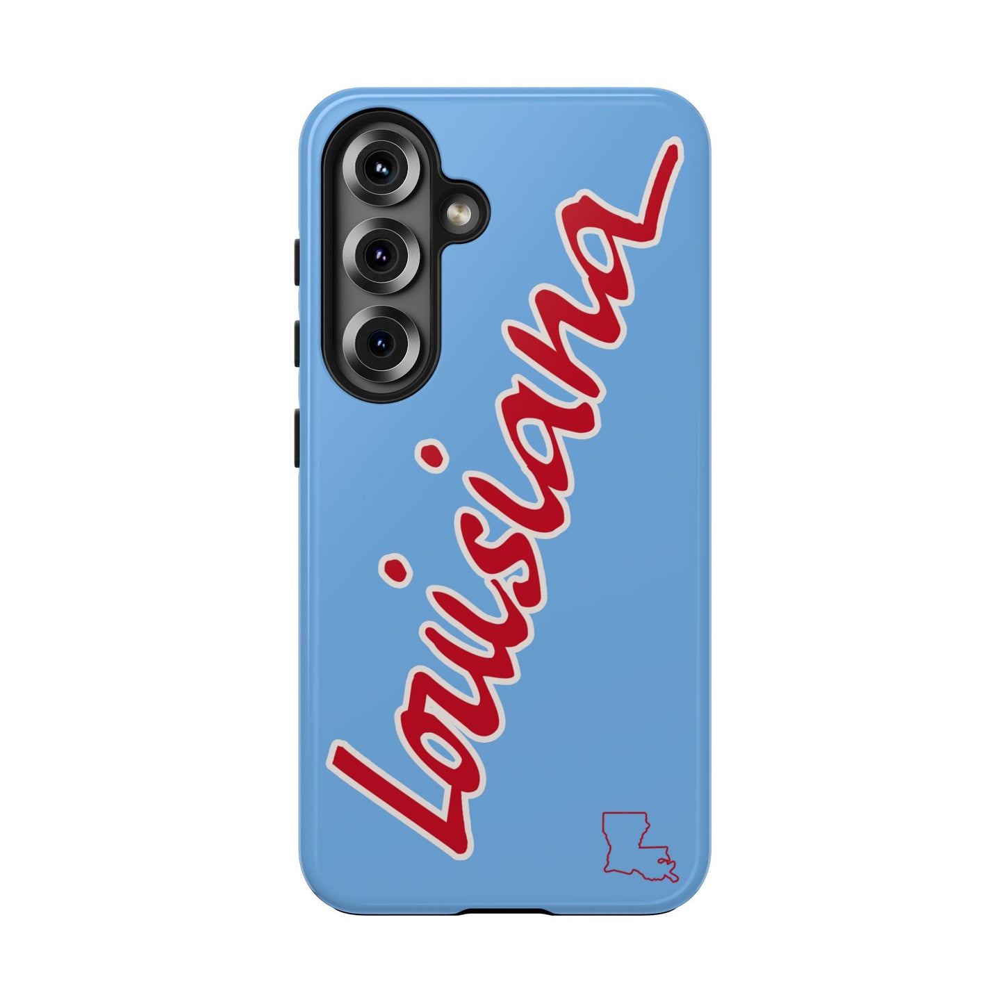 "Louisiana" Powder Blue/Red 2 Piece Phone Case