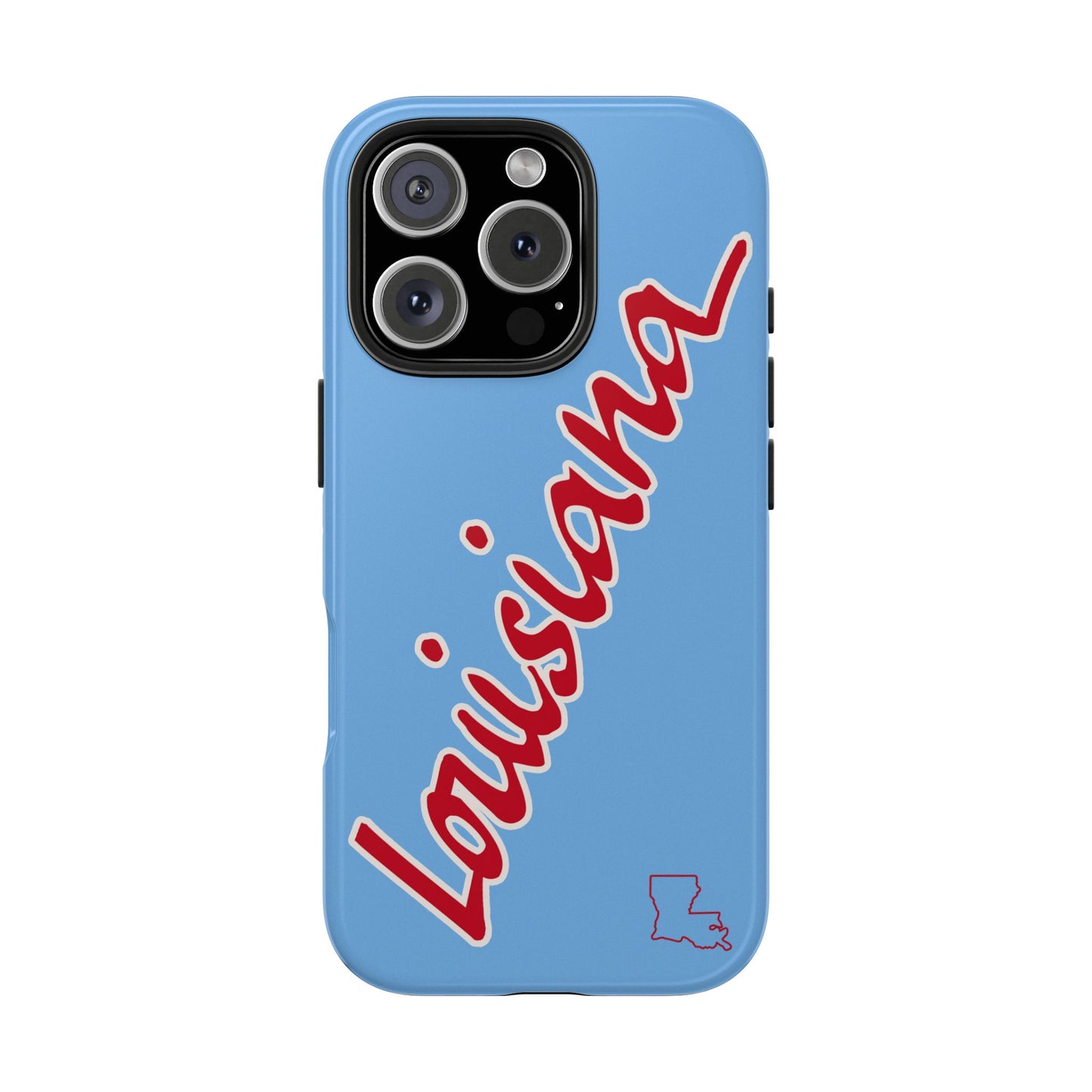 "Louisiana" Powder Blue/Red 2 Piece Phone Case