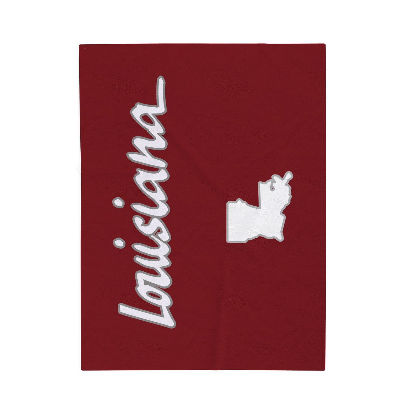 Louisiana Plush Blanket-Maroon/White