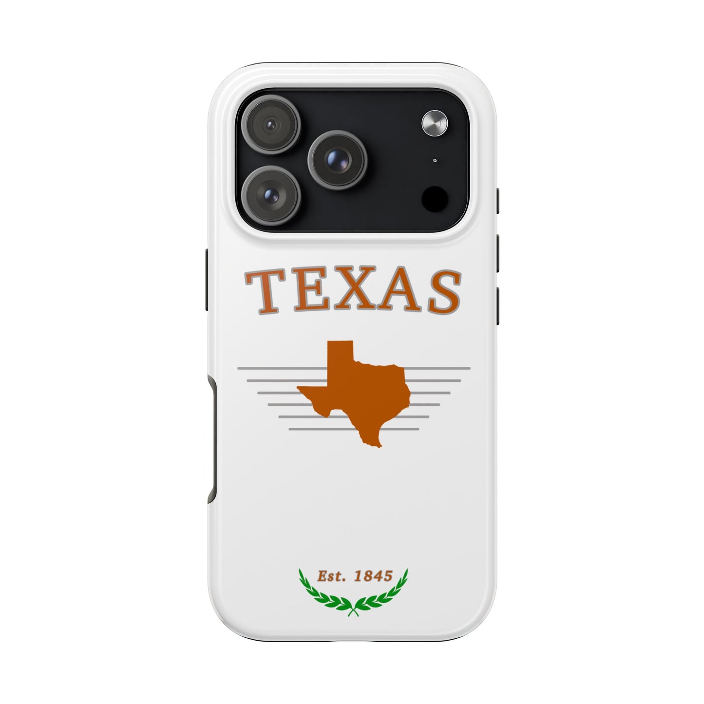 "Texas" Est. 1845 2 Piece Phone Case - White