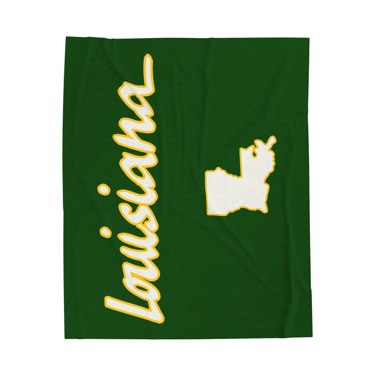 Louisiana Plush Blanket-Green/Gold