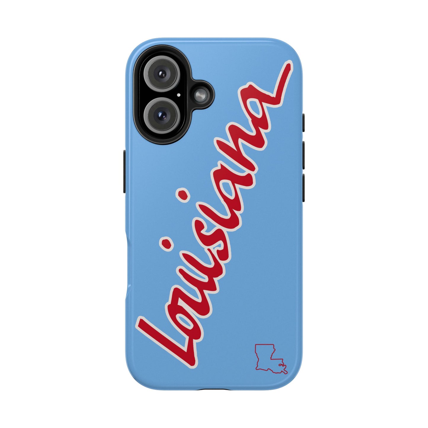 "Louisiana" Powder Blue/Red 2 Piece Phone Case