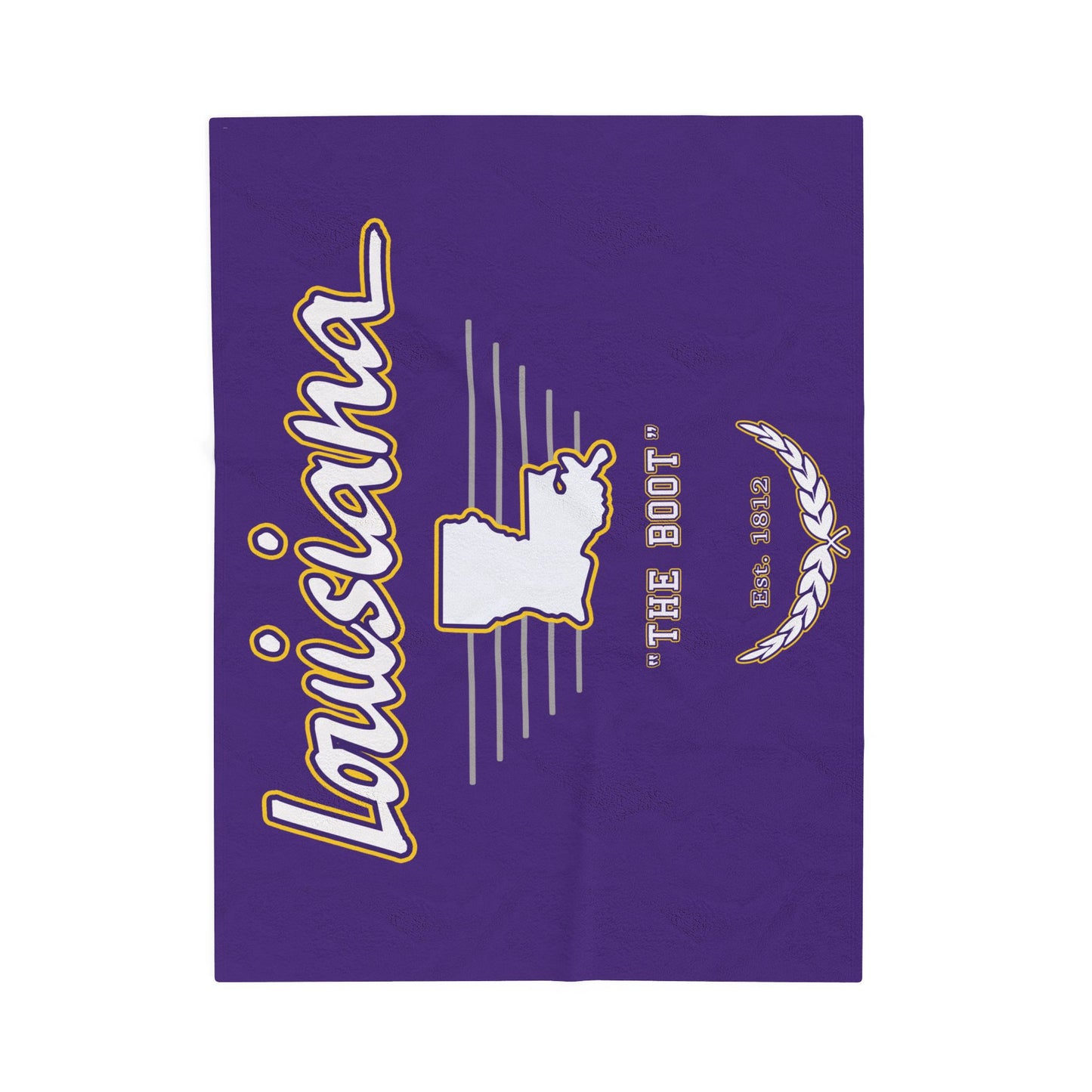 "The Boot" Est. 1812 Plush Blanket - Purple