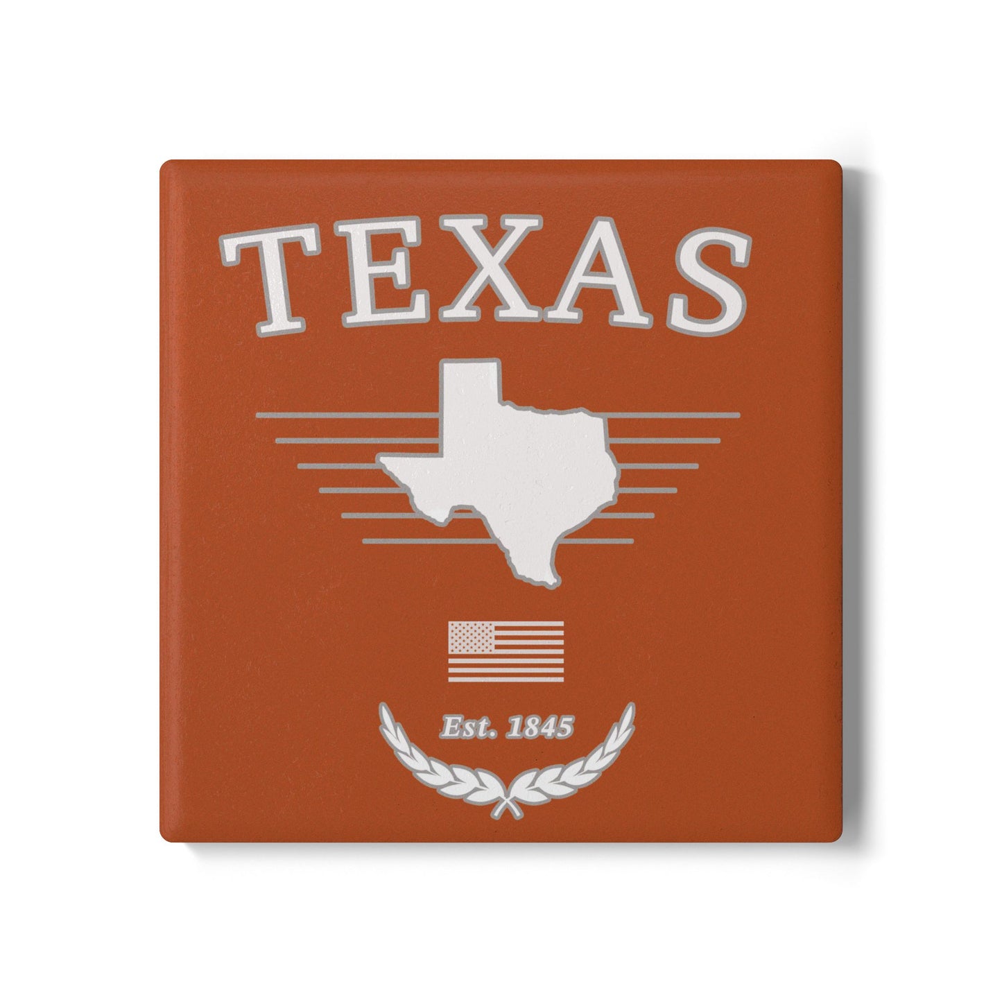 Texas Est. 1845 Ceramic Coaster - Orange