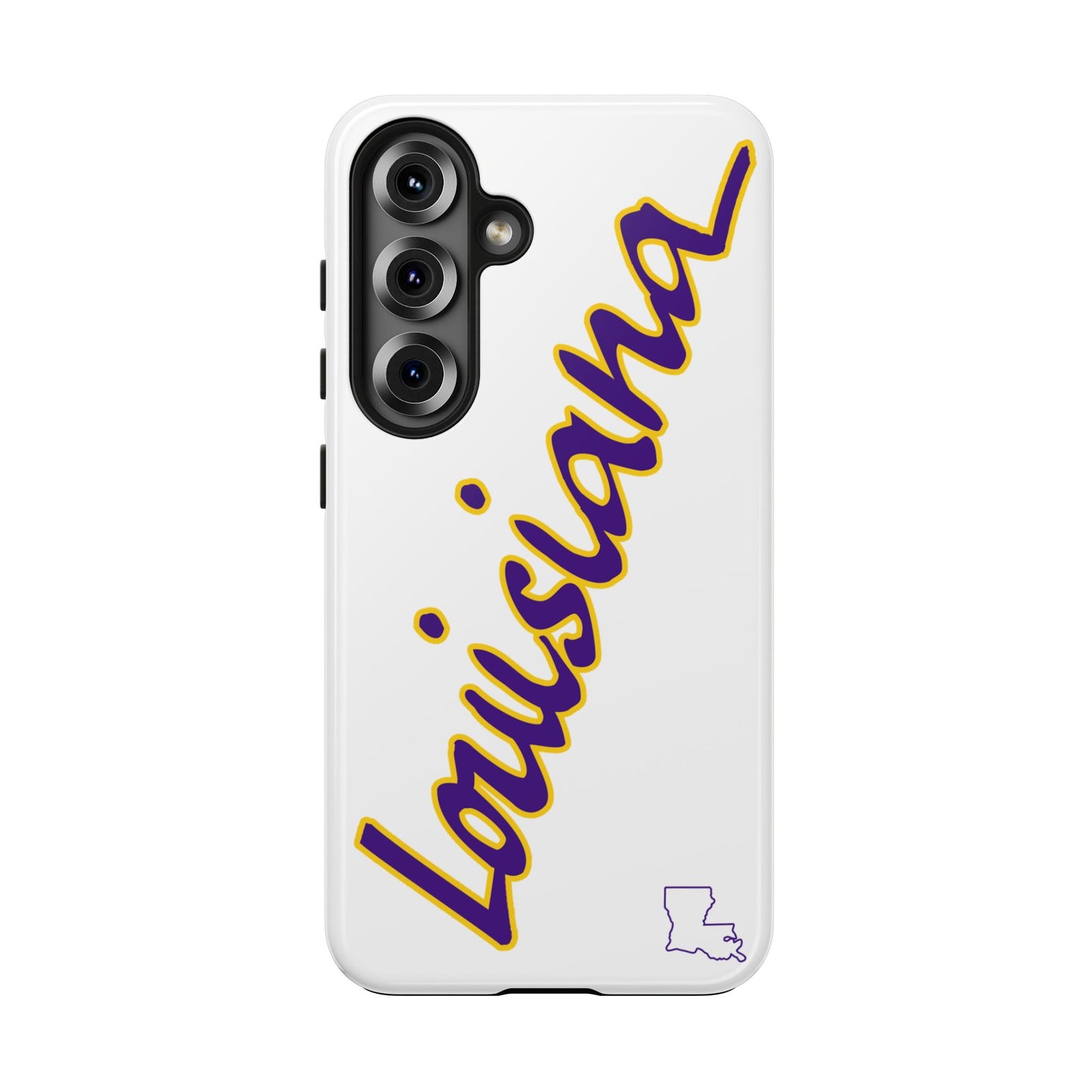 "Louisiana" White/Purple 2 Piece Phone Case