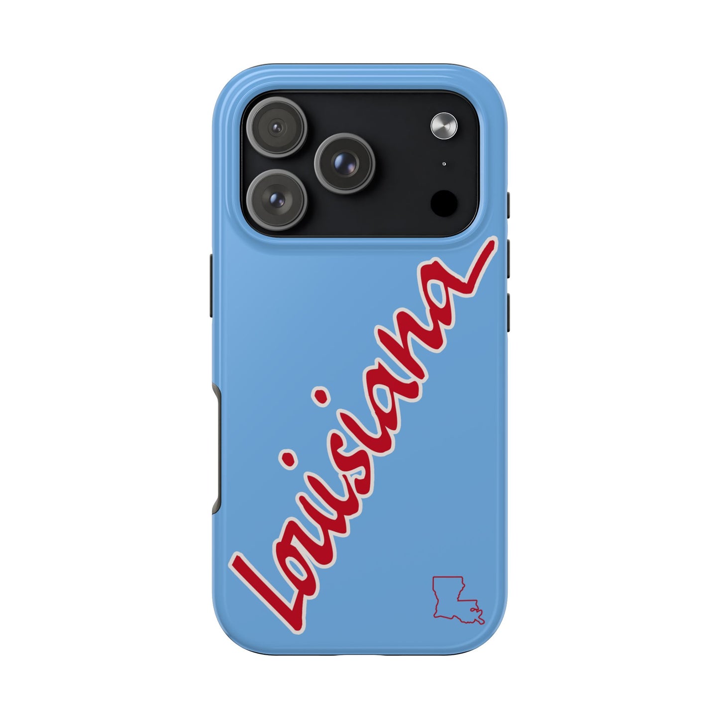 "Louisiana" Powder Blue/Red 2 Piece Phone Case