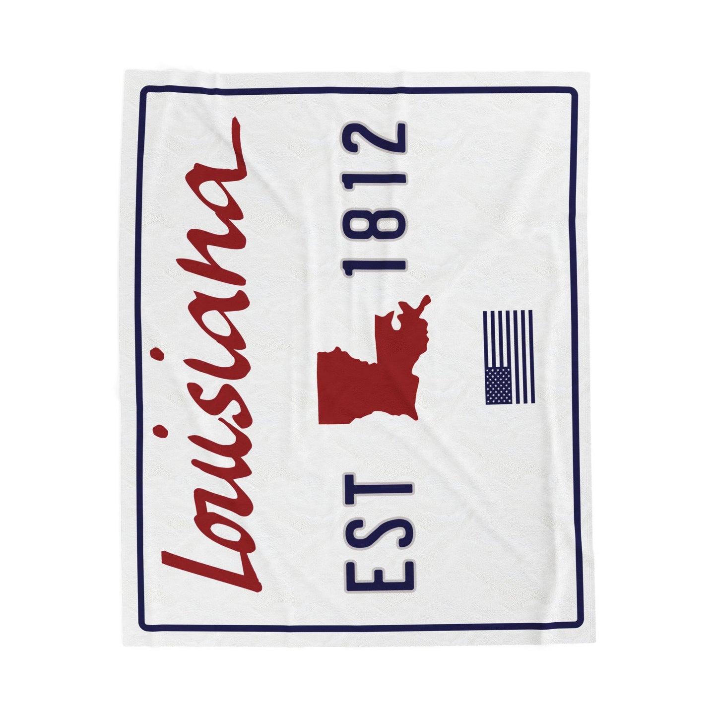 Louisiana "Plate" Est 1812 - Plush Blanket