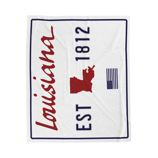 Louisiana "Plate" Est 1812 - Plush Blanket