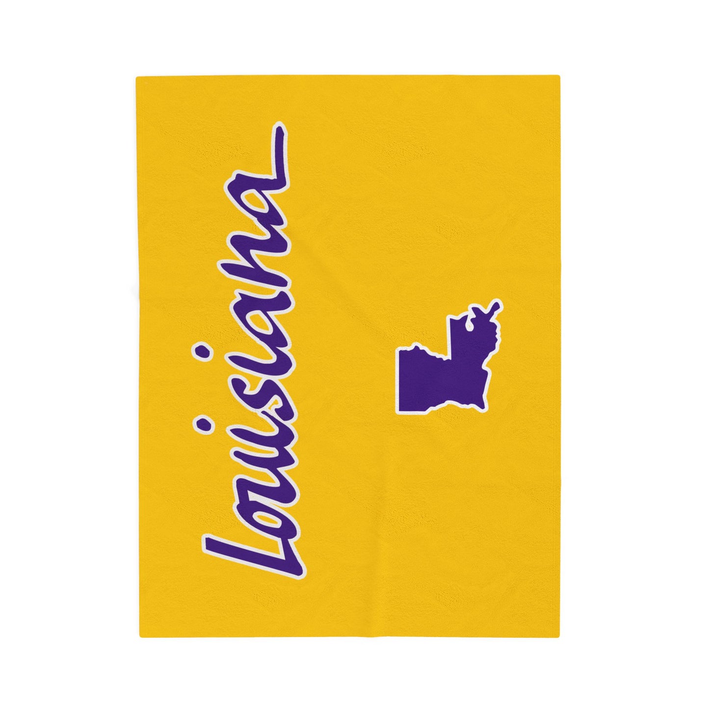 Louisiana Plush Blanket-Gold/Purple
