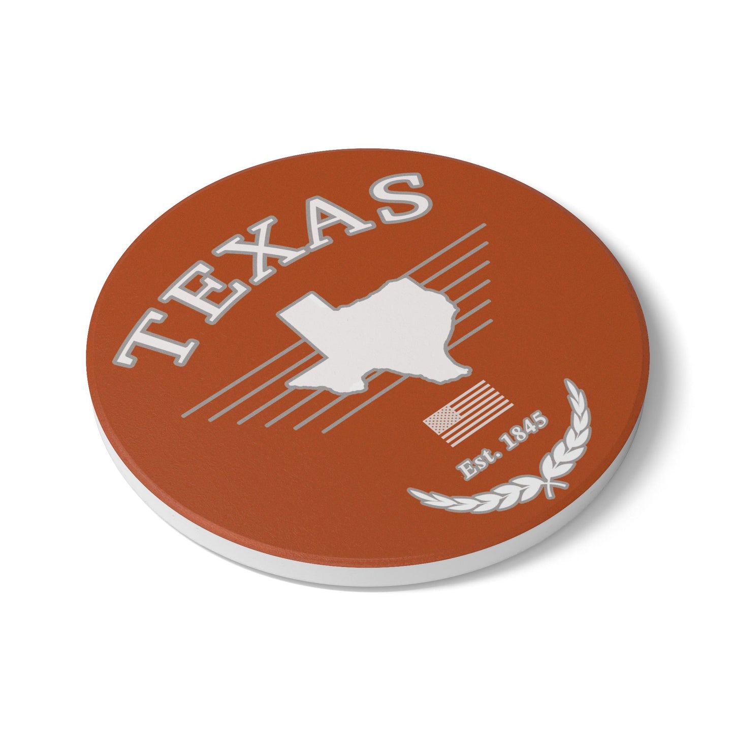 Texas Est. 1845 Ceramic Coaster - Orange