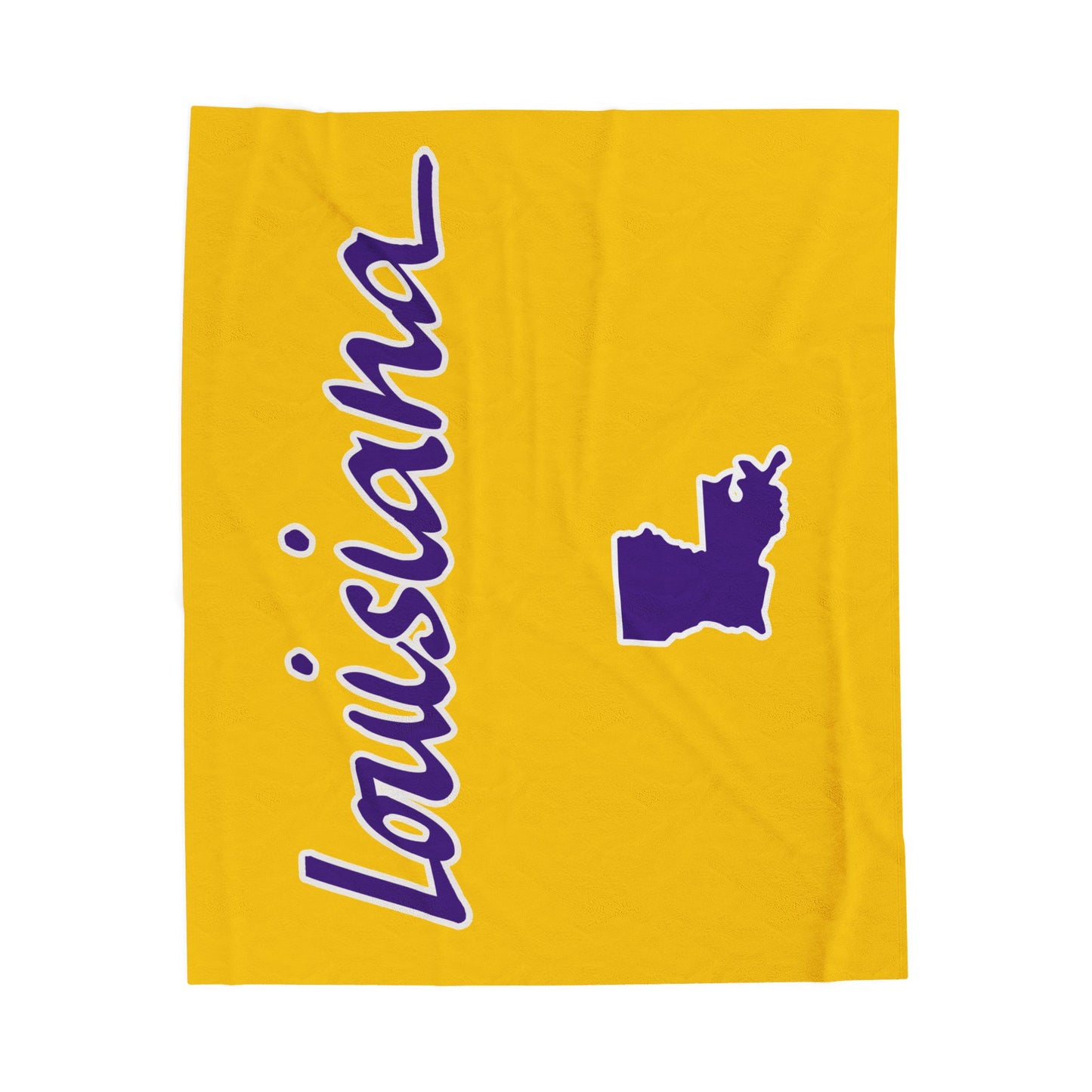 Louisiana Plush Blanket-Gold/Purple