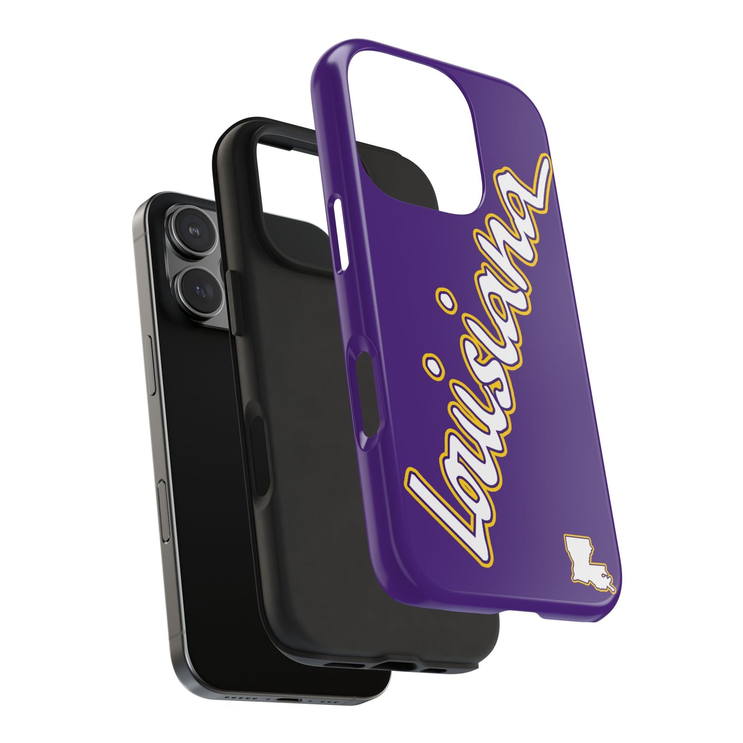 Louisiana 2 Piece Phone Case - Purple/White/Gold