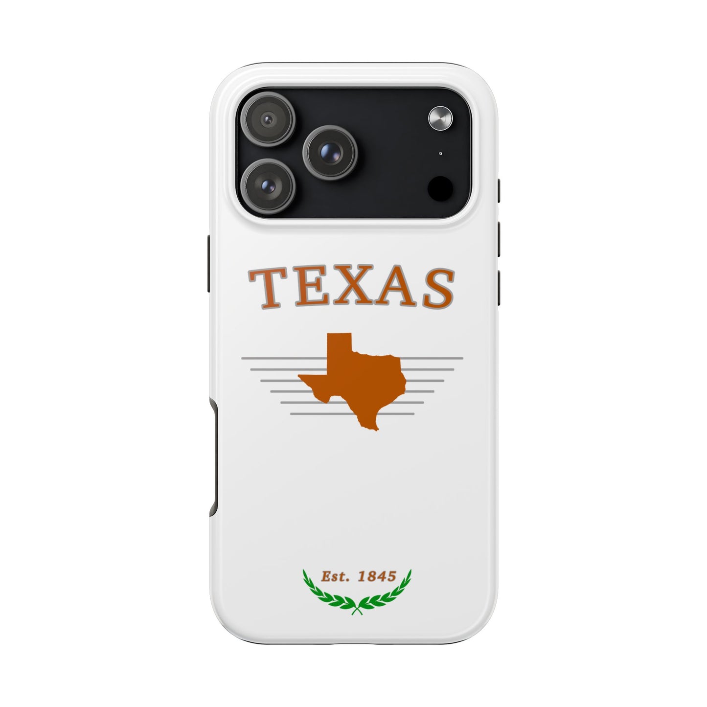 "Texas" Est. 1845 2 Piece Phone Case - White