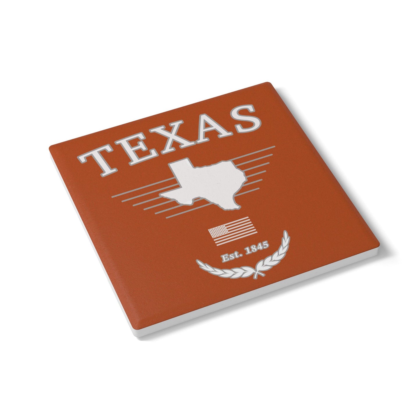 Texas Est. 1845 Ceramic Coaster - Orange