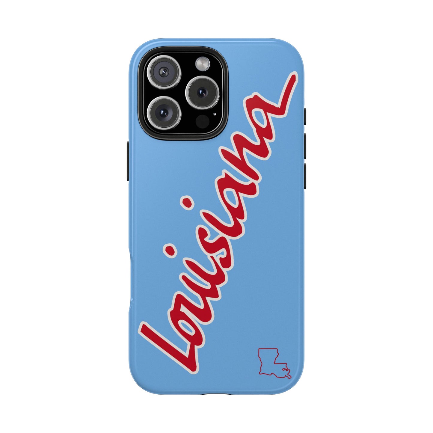 "Louisiana" Powder Blue/Red 2 Piece Phone Case