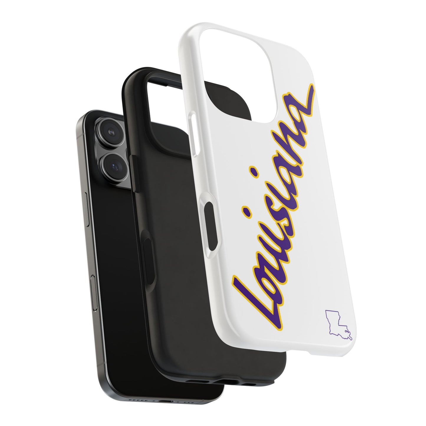 "Louisiana" White/Purple 2 Piece Phone Case