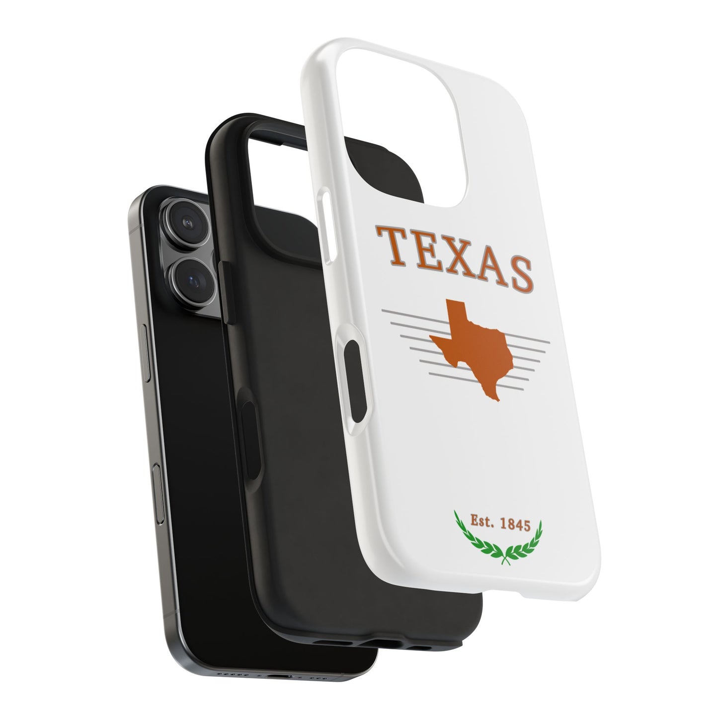 "Texas" Est. 1845 2 Piece Phone Case - White