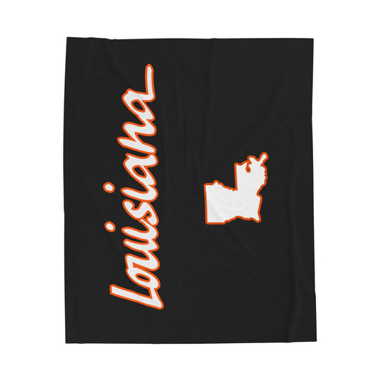 Louisiana Plush Blanket-Orange/White