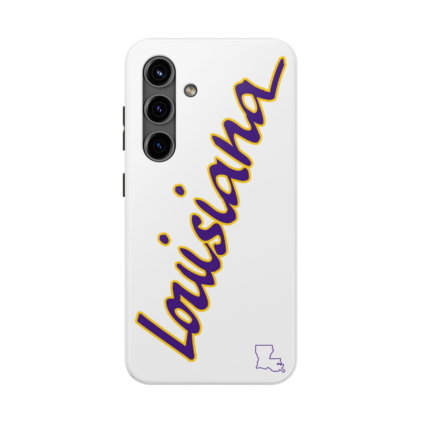 "Louisiana" White/Purple 2 Piece Phone Case