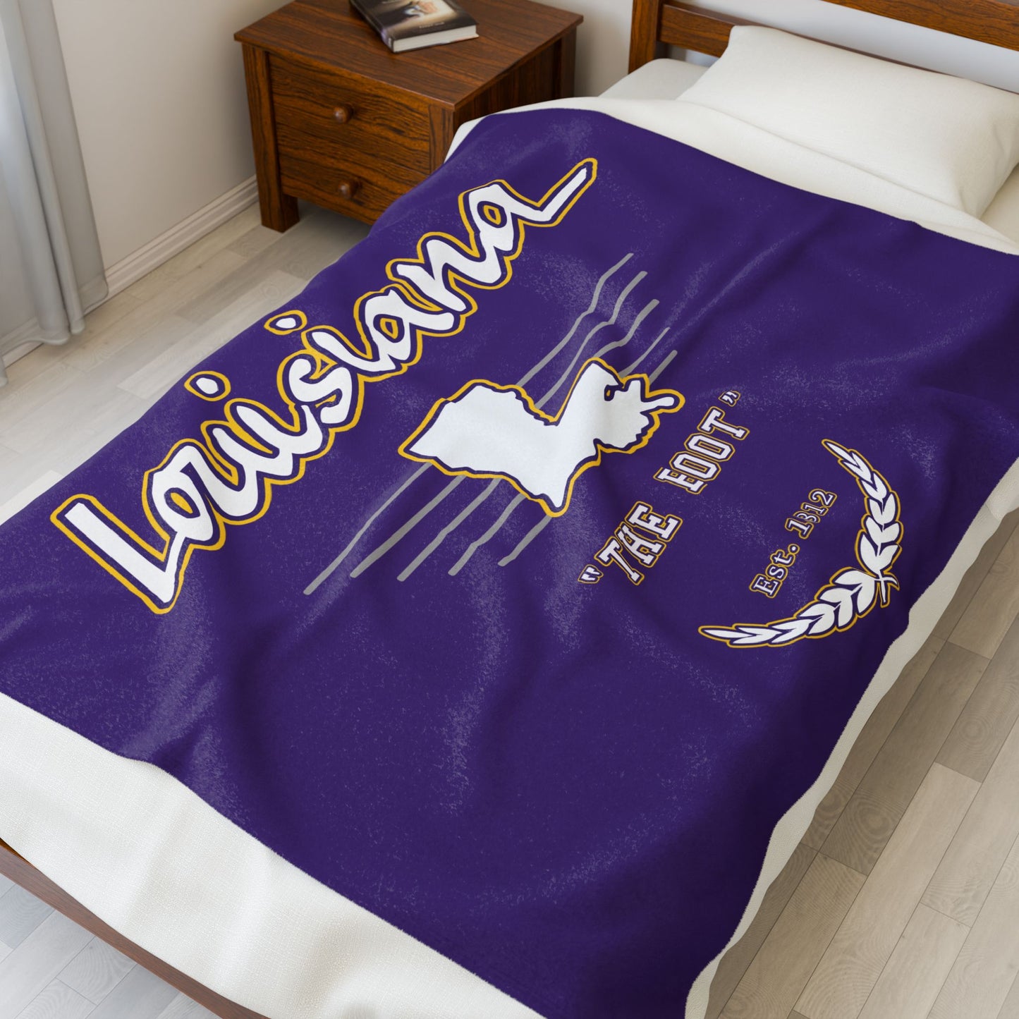 "The Boot" Est. 1812 Plush Blanket - Purple