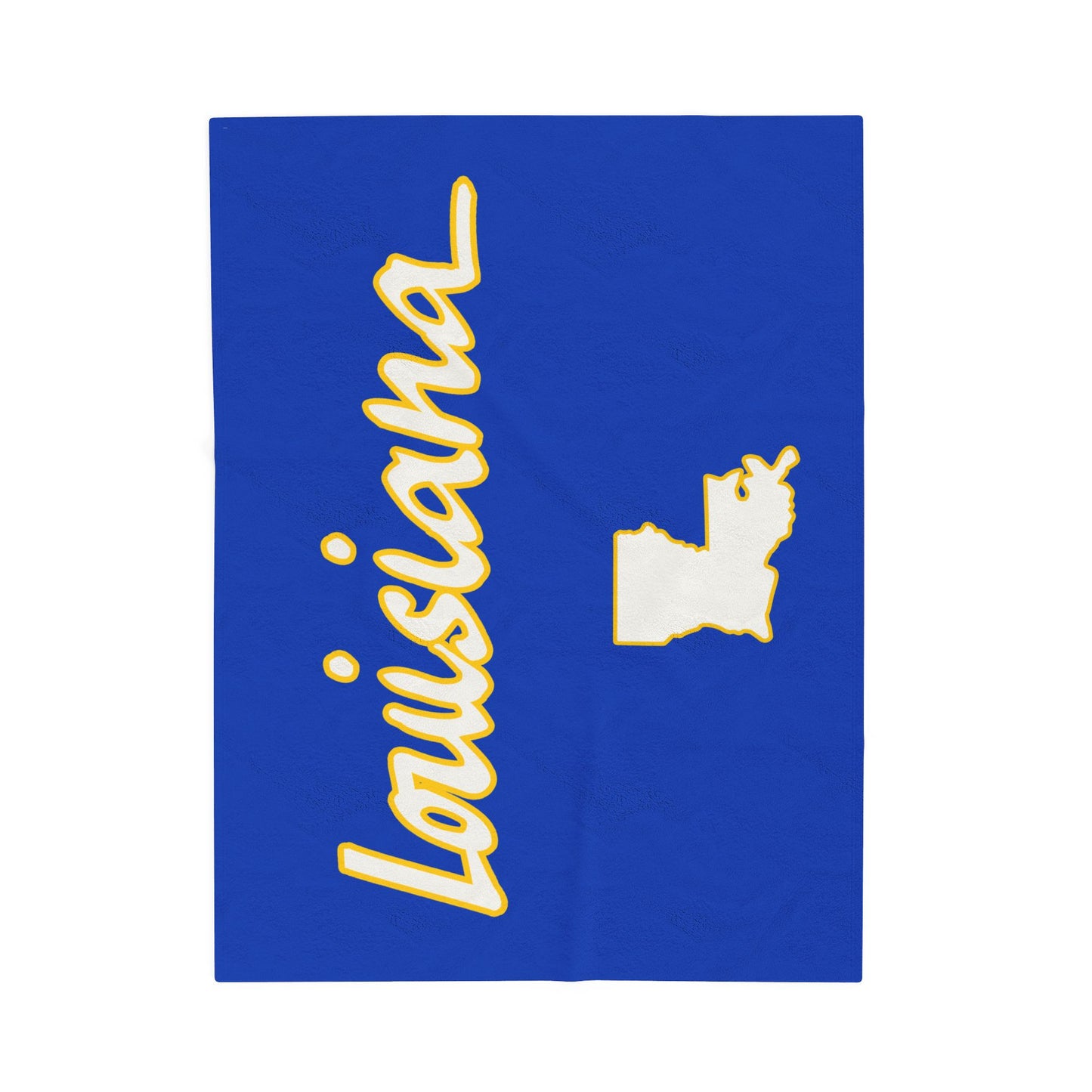 Louisiana Plush Blanket-Blue/Gold