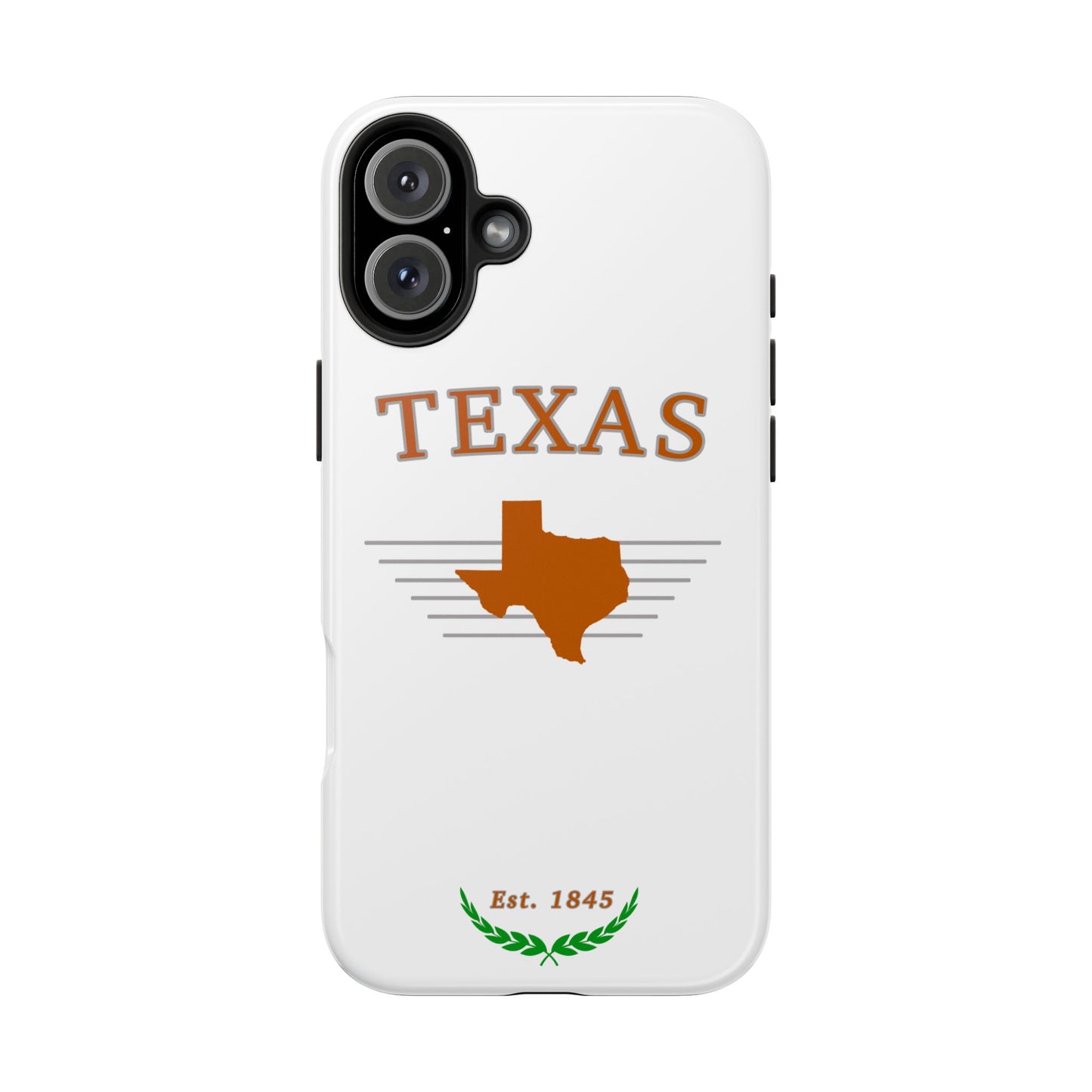 "Texas" Est. 1845 2 Piece Phone Case - White