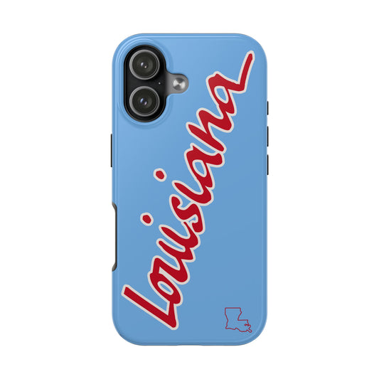 "Louisiana" Powder Blue/Red 2 Piece Phone Case