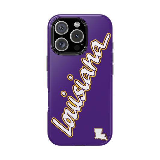 Louisiana 2 Piece Phone Case - Purple/White/Gold