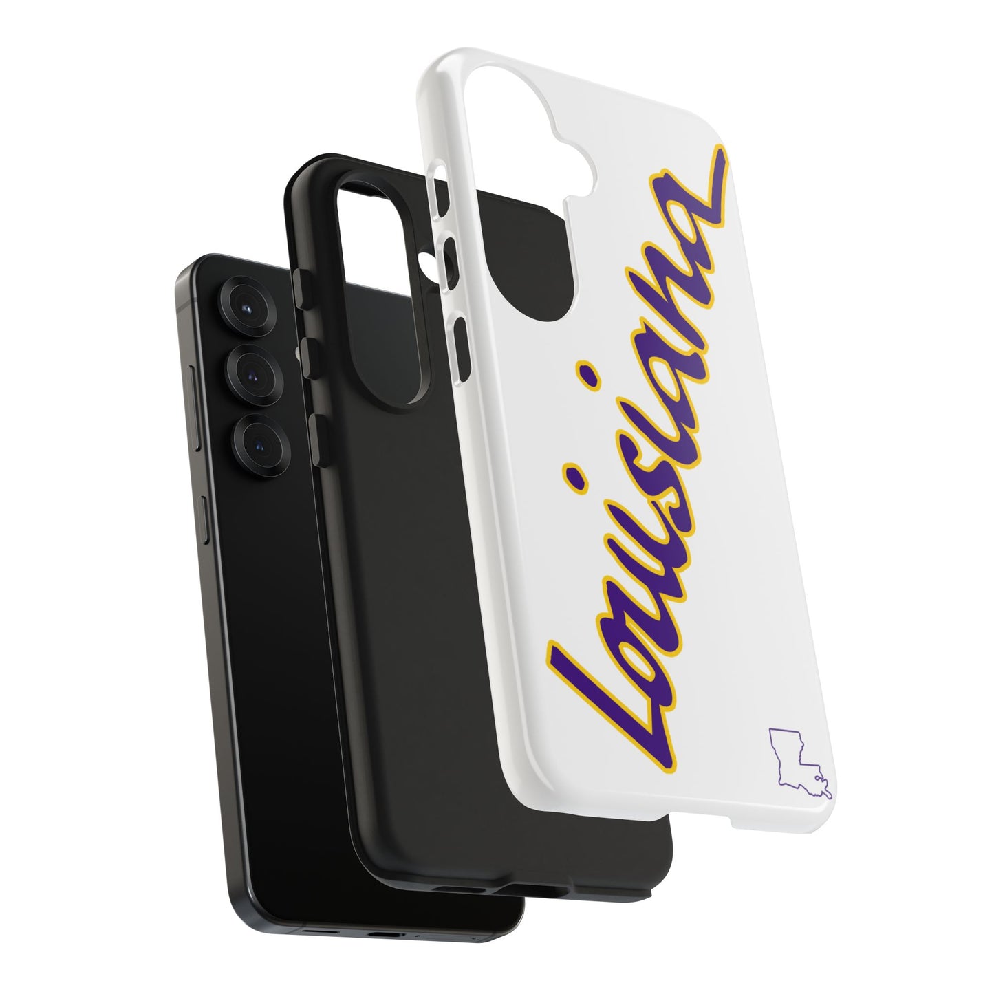 "Louisiana" White/Purple 2 Piece Phone Case