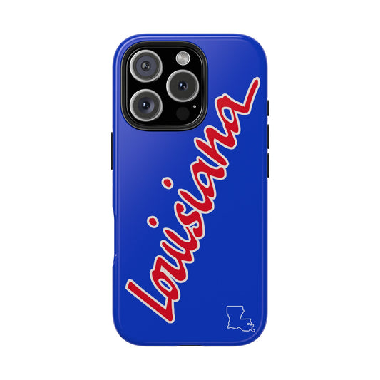 "Louisiana" Royal Blue/Red 2 Piece Phone Case