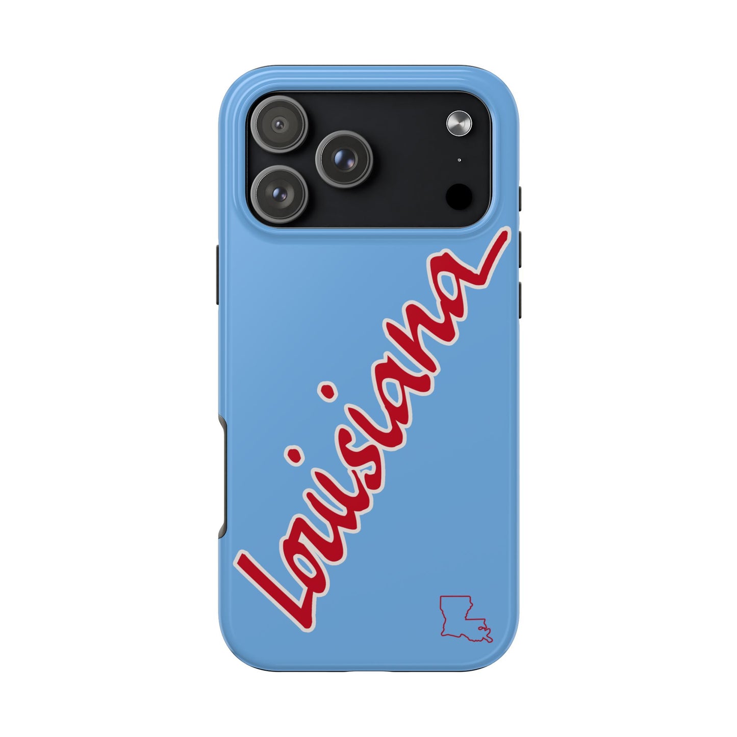 "Louisiana" Powder Blue/Red 2 Piece Phone Case