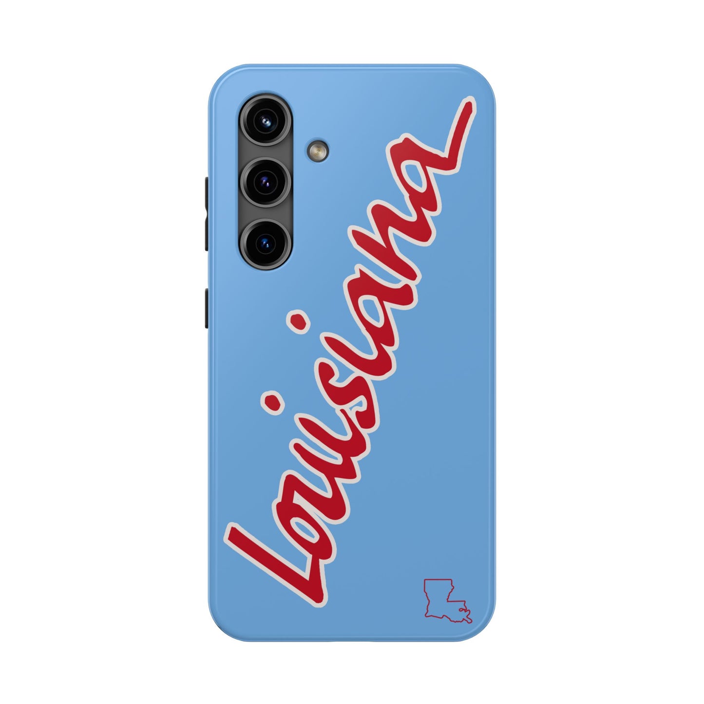 "Louisiana" Powder Blue/Red 2 Piece Phone Case