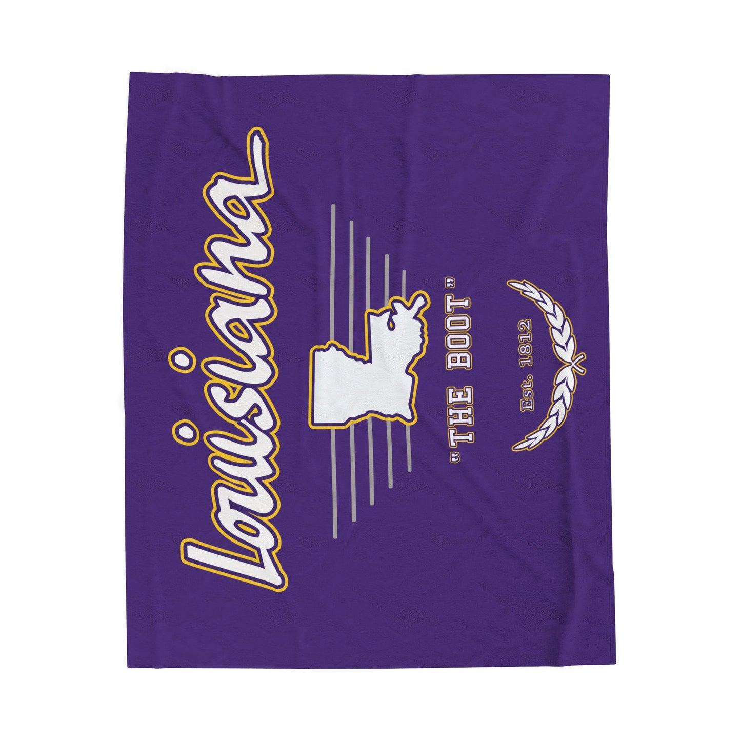 "The Boot" Est. 1812 Plush Blanket - Purple