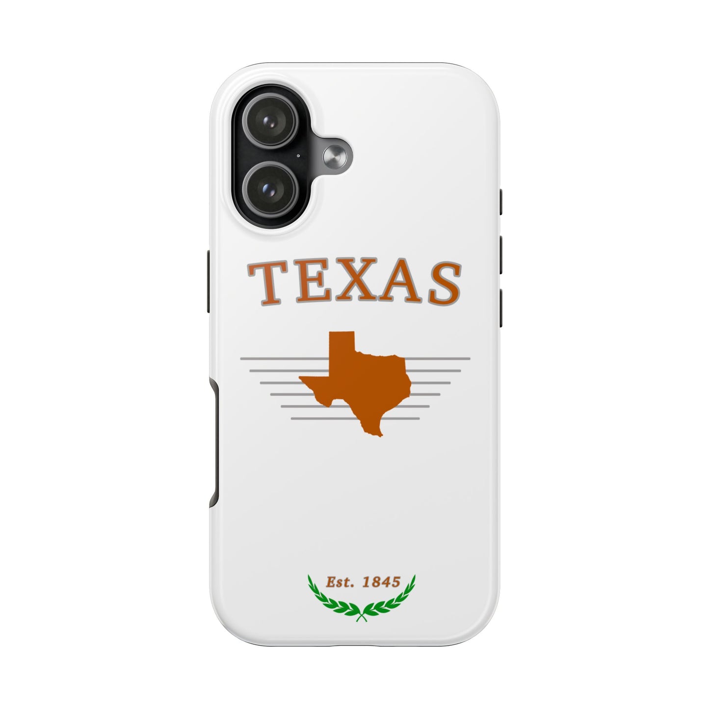 "Texas" Est. 1845 2 Piece Phone Case - White